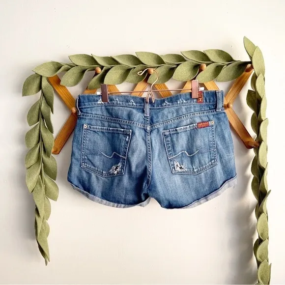 7 For All Mankind Distressed Jean Shorts