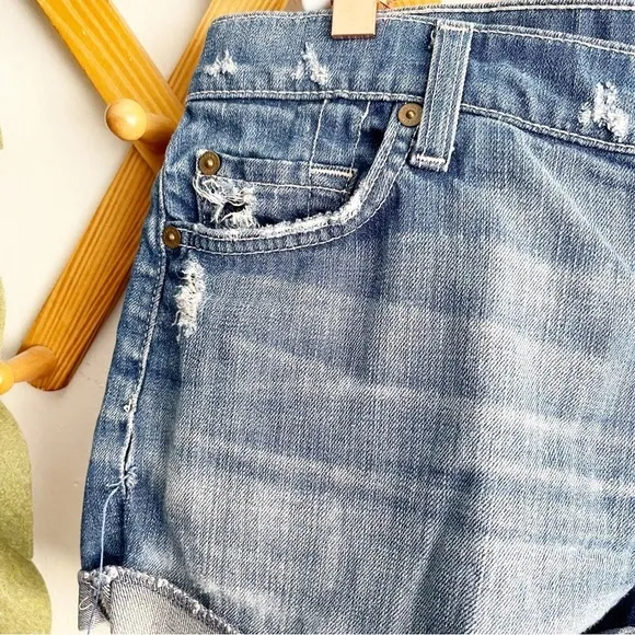 7 For All Mankind Distressed Jean Shorts