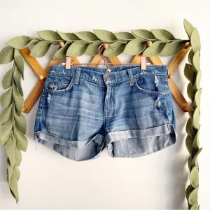 7 For All Mankind Distressed Jean Shorts