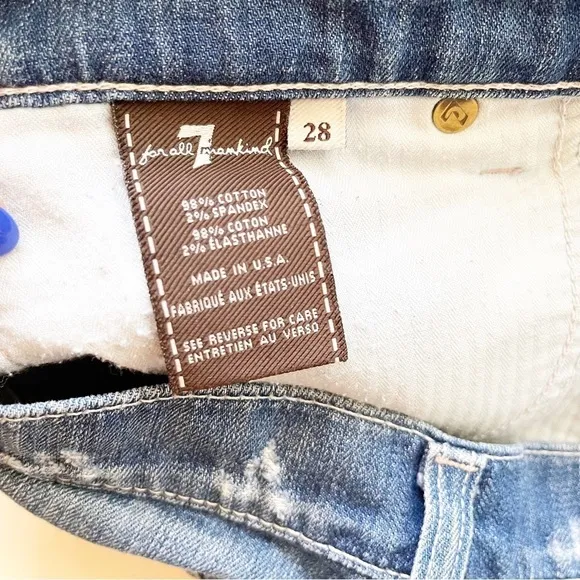 7 For All Mankind Distressed Jean Shorts