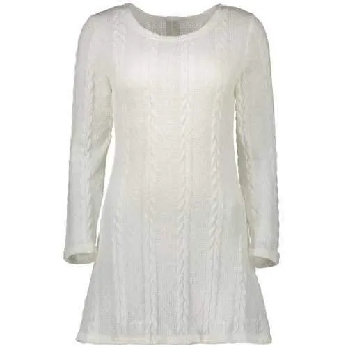 A  Line  Mini Sweater Dress - White Xl