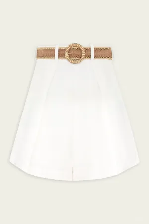 Acacia Tuck Short in Ivory