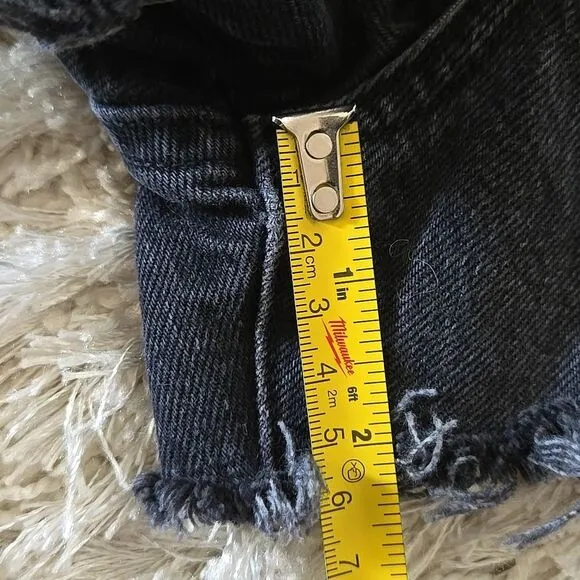 Agolde Black washed denim shorts size 24 button fly y2k womens small