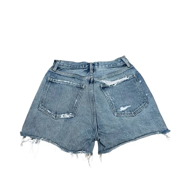 Agolde Dee Super High Rise Ricochet Distressed Denim Jean Shorts Size 26