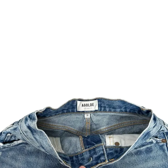 Agolde Dee Super High Rise Ricochet Distressed Denim Jean Shorts Size 26