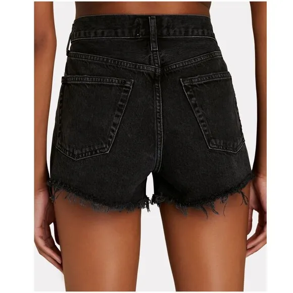 AGOLDE Parker Cut-Off Denim Shorts size 29 curse black gray distressed jean 8
