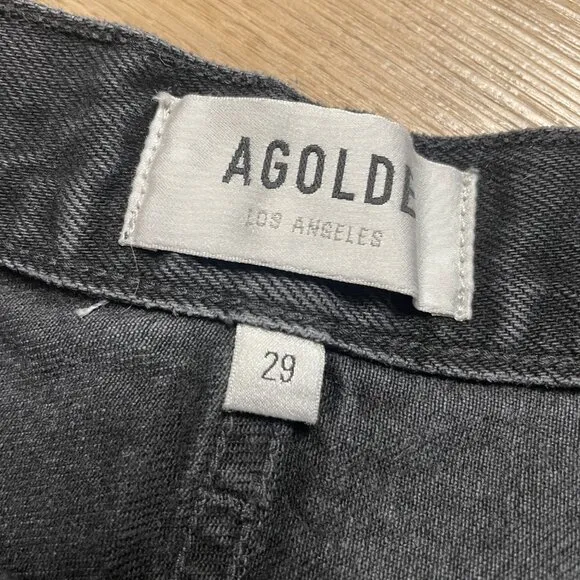 AGOLDE Parker Cut-Off Denim Shorts size 29 curse black gray distressed jean 8