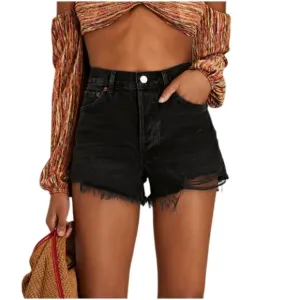 AGOLDE Parker Cut-Off Denim Shorts size 29 curse black gray distressed jean 8