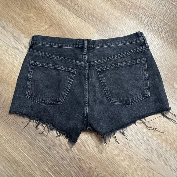 AGOLDE Parker Cut-Off Denim Shorts size 29 curse black gray distressed jean 8