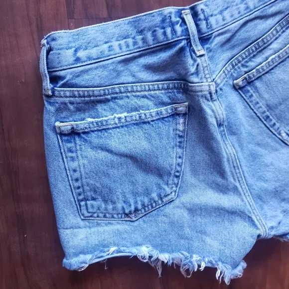 Agolde Shorts Denim Jean Parker‎ Distressed Button Fly medium wash size 27