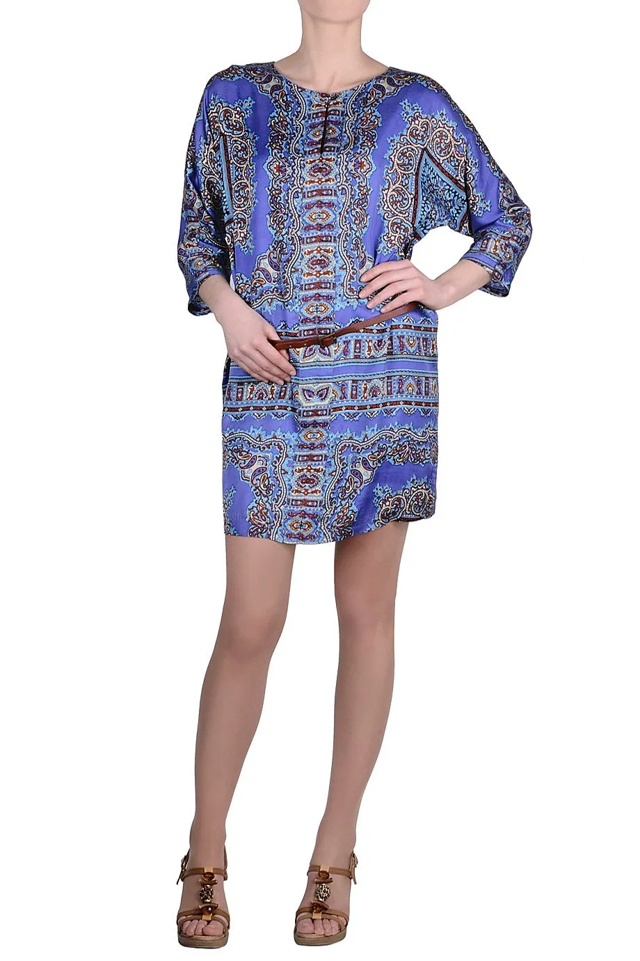 AGRAIRE Blue Purple Dress with Designs