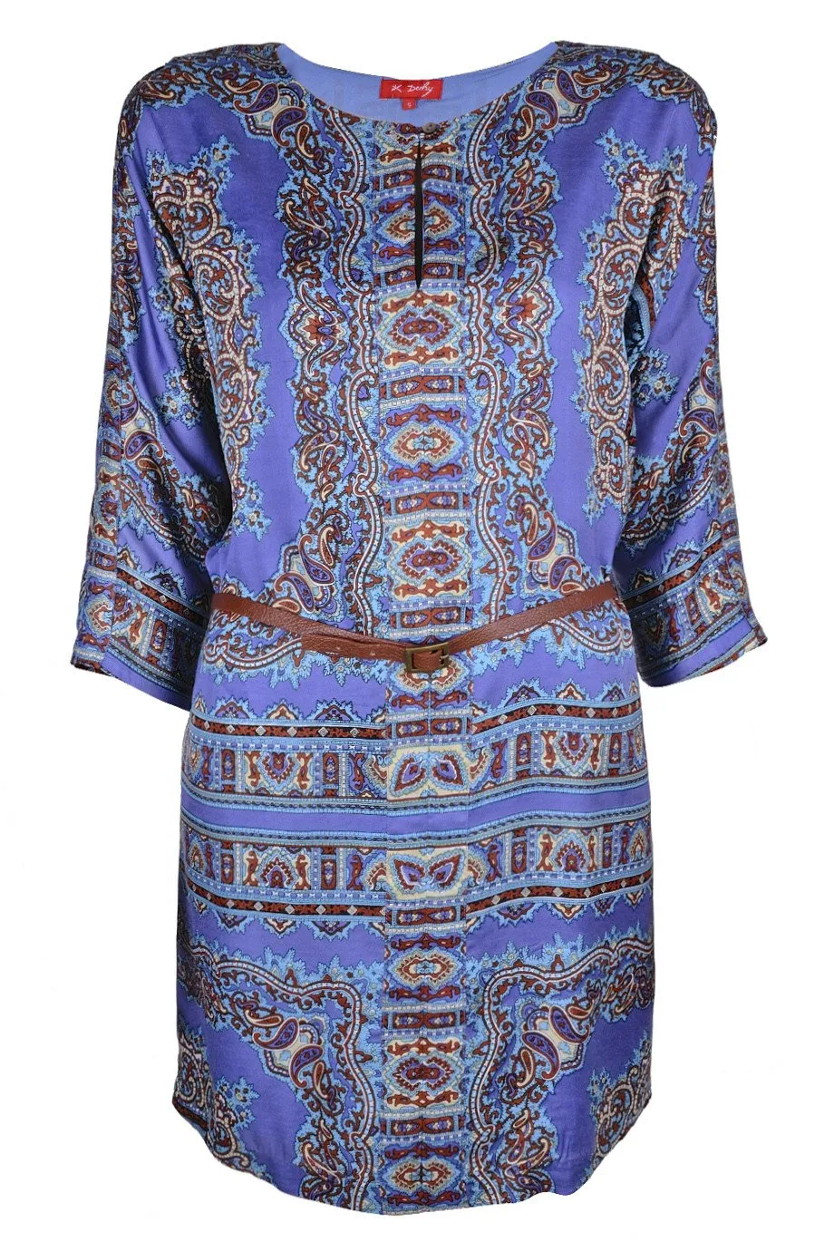 AGRAIRE Blue Purple Dress with Designs