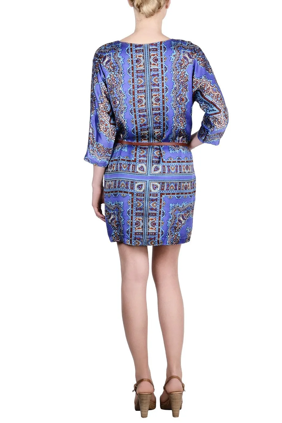 AGRAIRE Blue Purple Dress with Designs