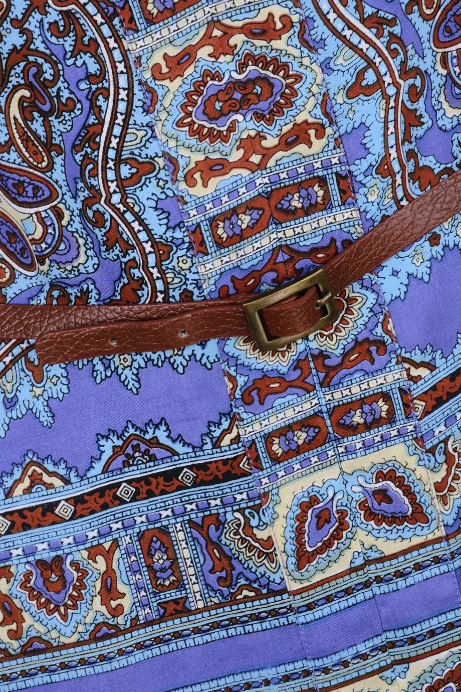 AGRAIRE Blue Purple Dress with Designs