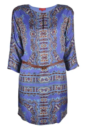 AGRAIRE Blue Purple Dress with Designs
