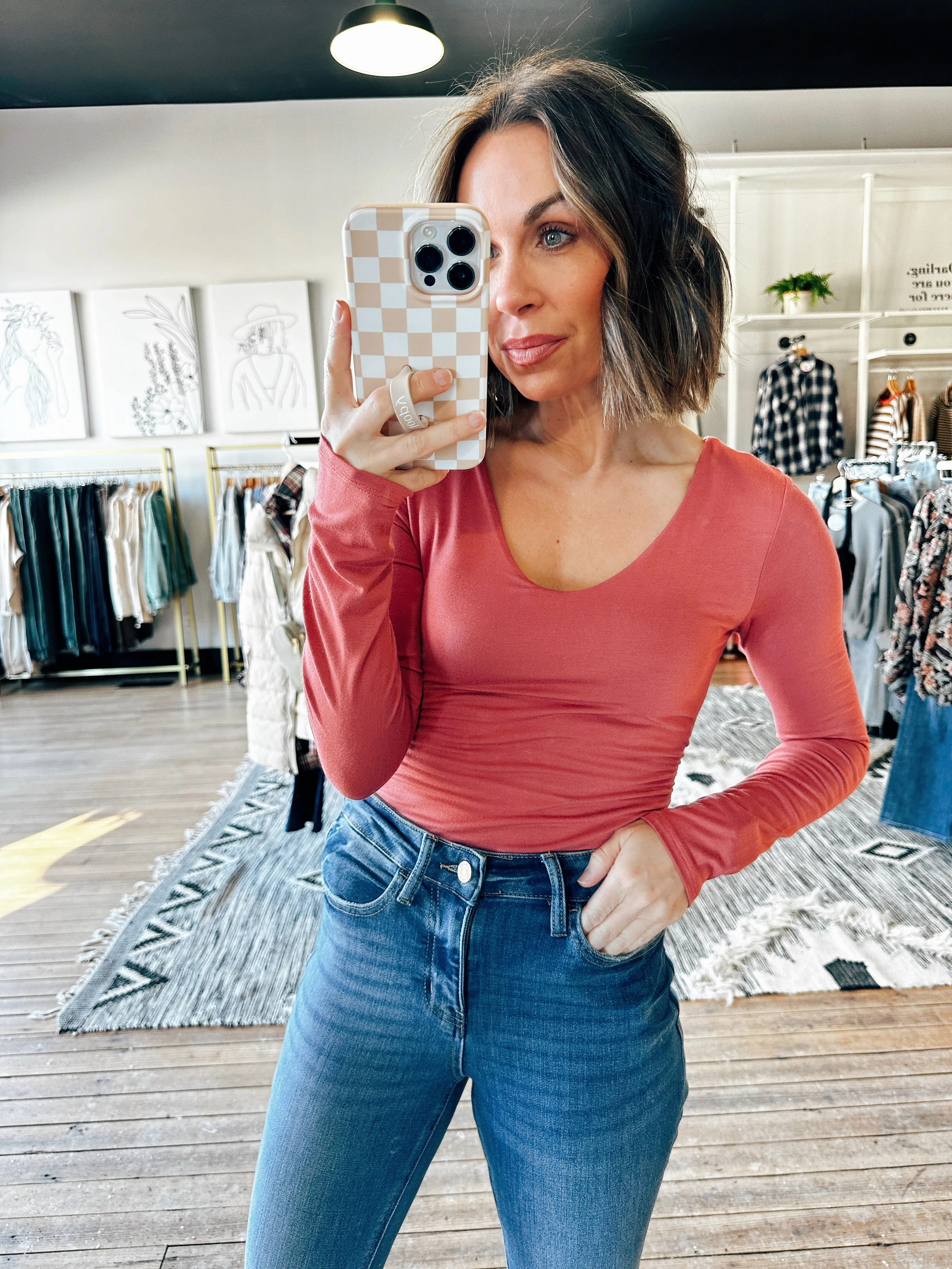 Allure Ruched V-Neck Top