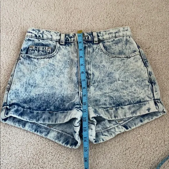 American Apparel Acid Wash High-Waist Jean Shorts