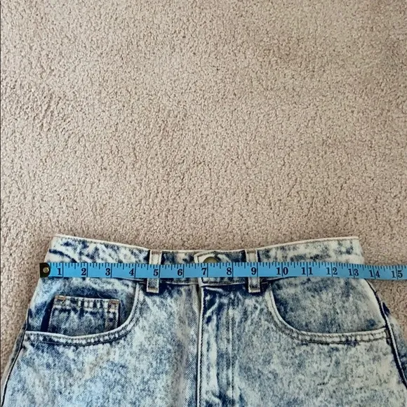 American Apparel Acid Wash High-Waist Jean Shorts