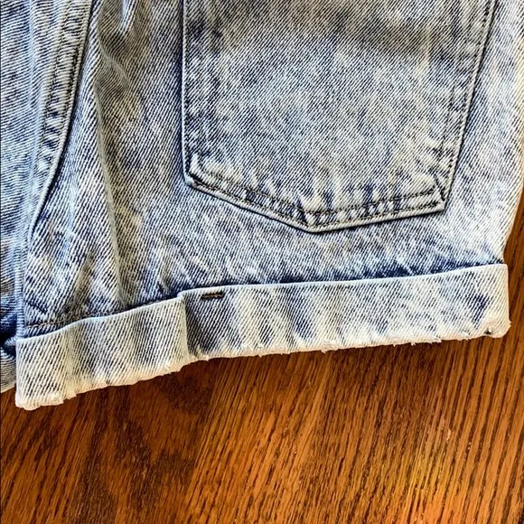 American Apparel Acid Wash High-Waist Jean Shorts