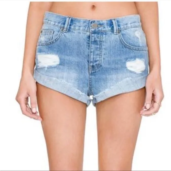Amuse Society Destroyed Denim Shorts size 25