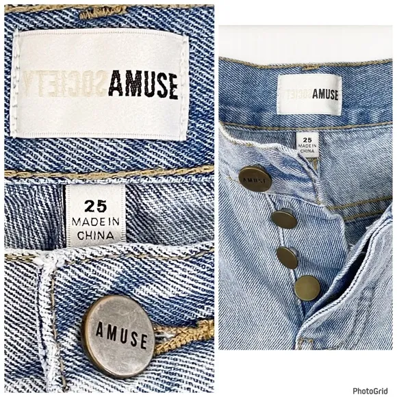 Amuse Society Destroyed Denim Shorts size 25