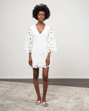 annabelle dress - scalloped floral eyelet white