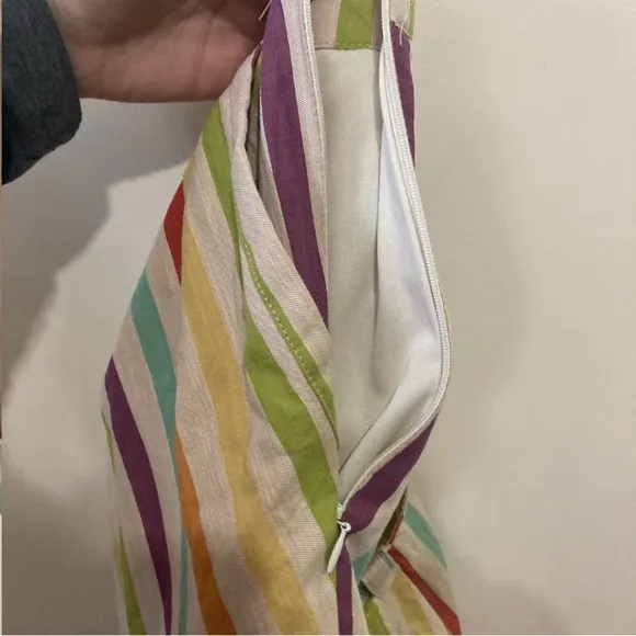 Anthropologie Eva Franco Shorts Vertical Striped Rainbow Sz 6 Lined