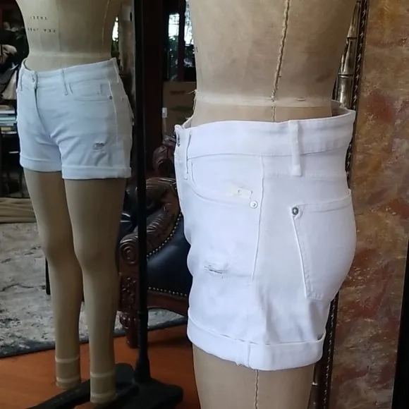 Anthropologie White Denim Shorts