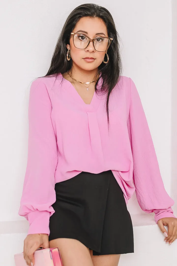 At A Crossroad Lightweight Top | Candy Pink