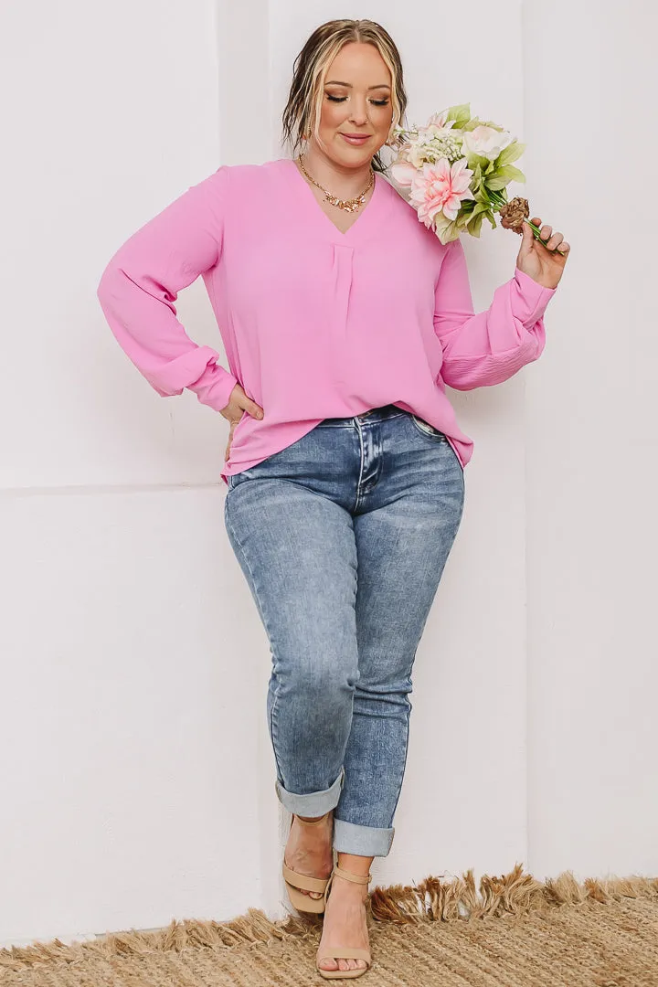 At A Crossroad Lightweight Top | Candy Pink
