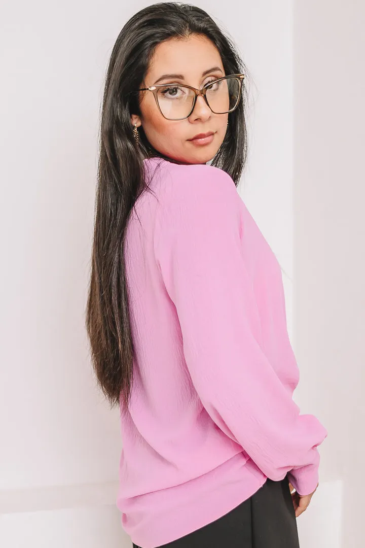 At A Crossroad Lightweight Top | Candy Pink