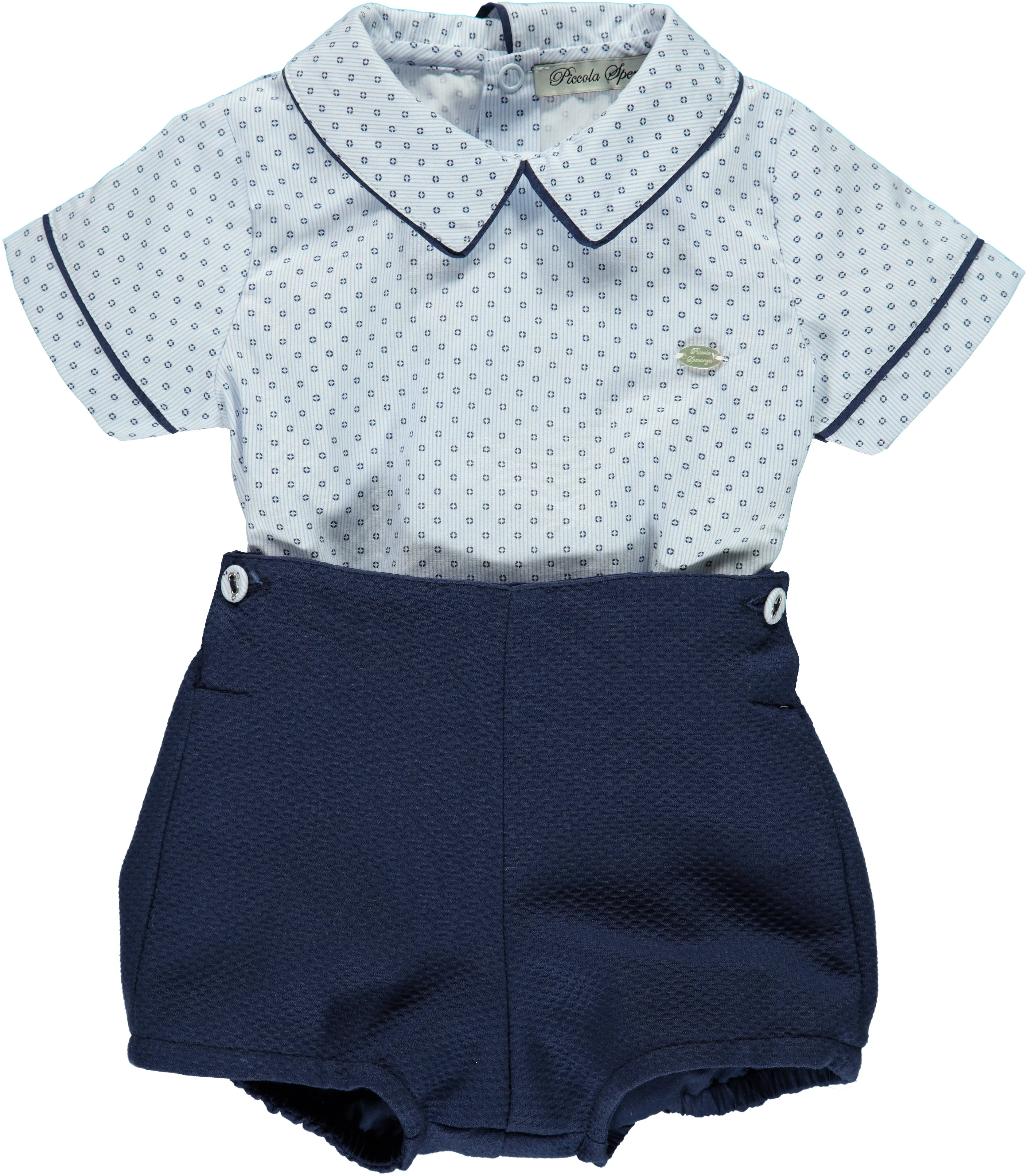 Baby Boy Blue Cotton Shorts Set