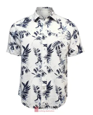 Back Bay Linen Fern Print Short Sleeve Shirt