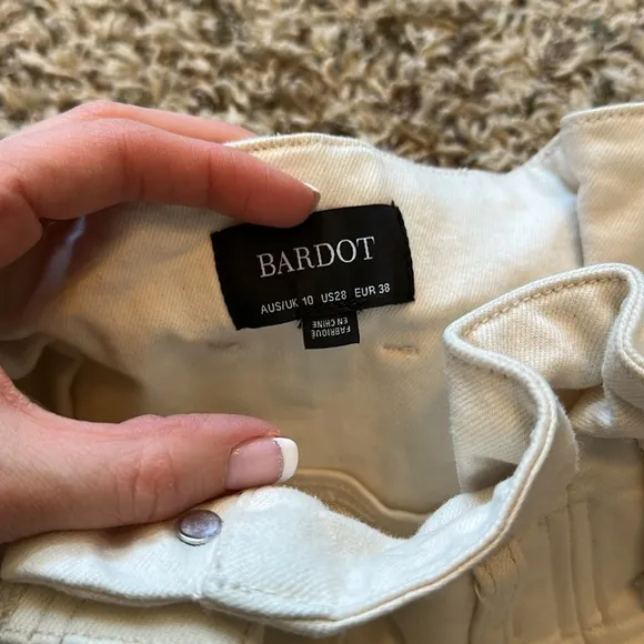 Bardot High Waist Denim Paperbag Shorts