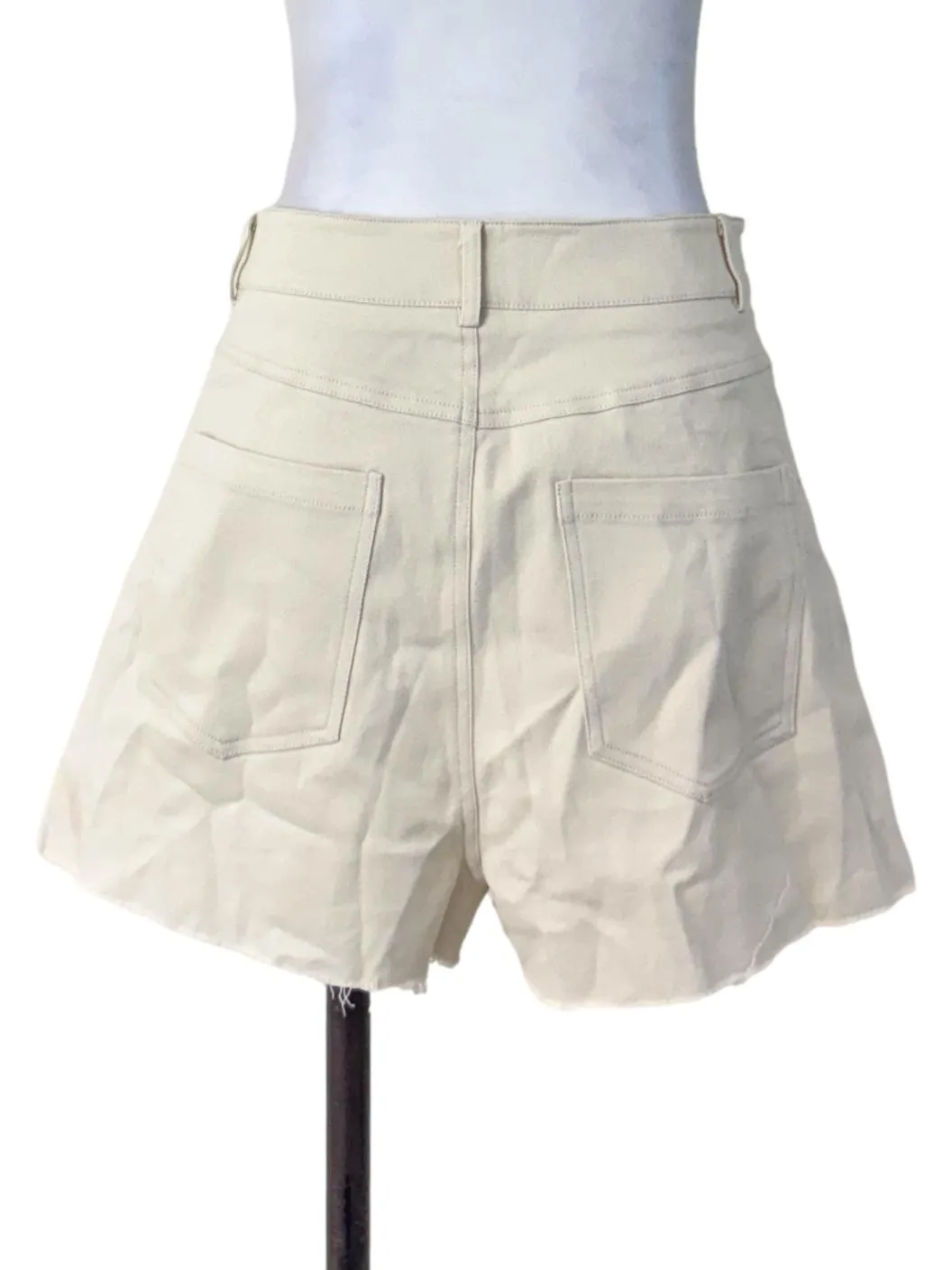 Beige Denim Shorts