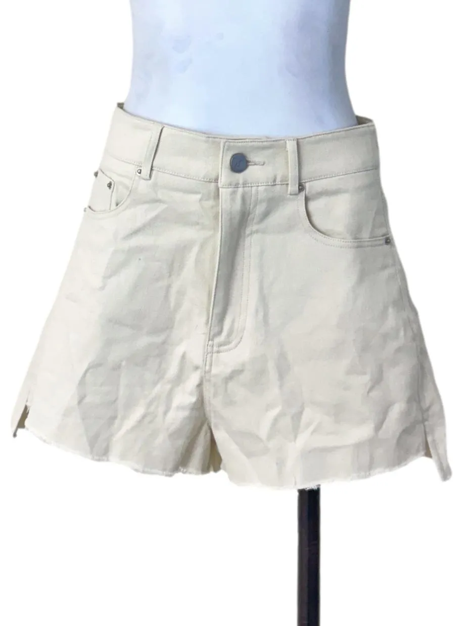 Beige Denim Shorts