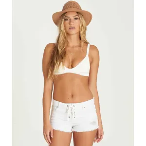 Billabong Women's Lite Hearted Denim Shorts | Sea Bleach White