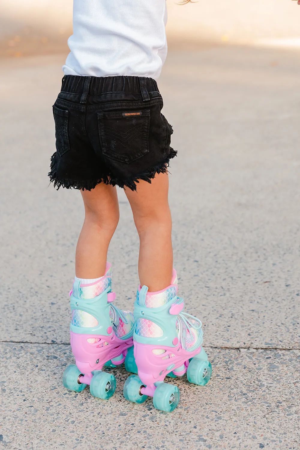 Black Goldie Distressed Denim Shorts - Girls