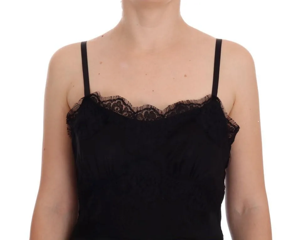 Black Silk Stretch Cotton Shift Dress