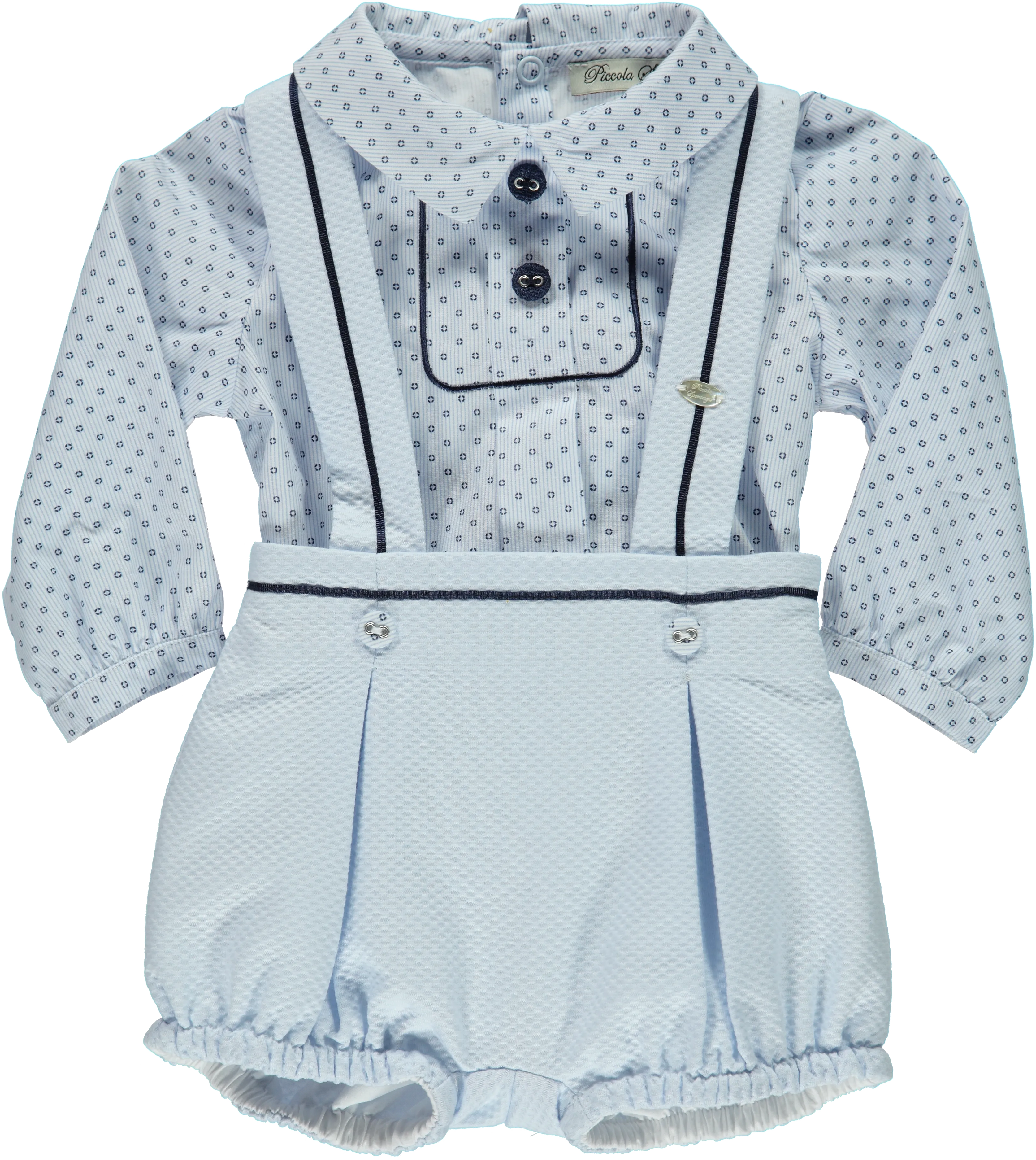 Blue Cotton Shorts Set