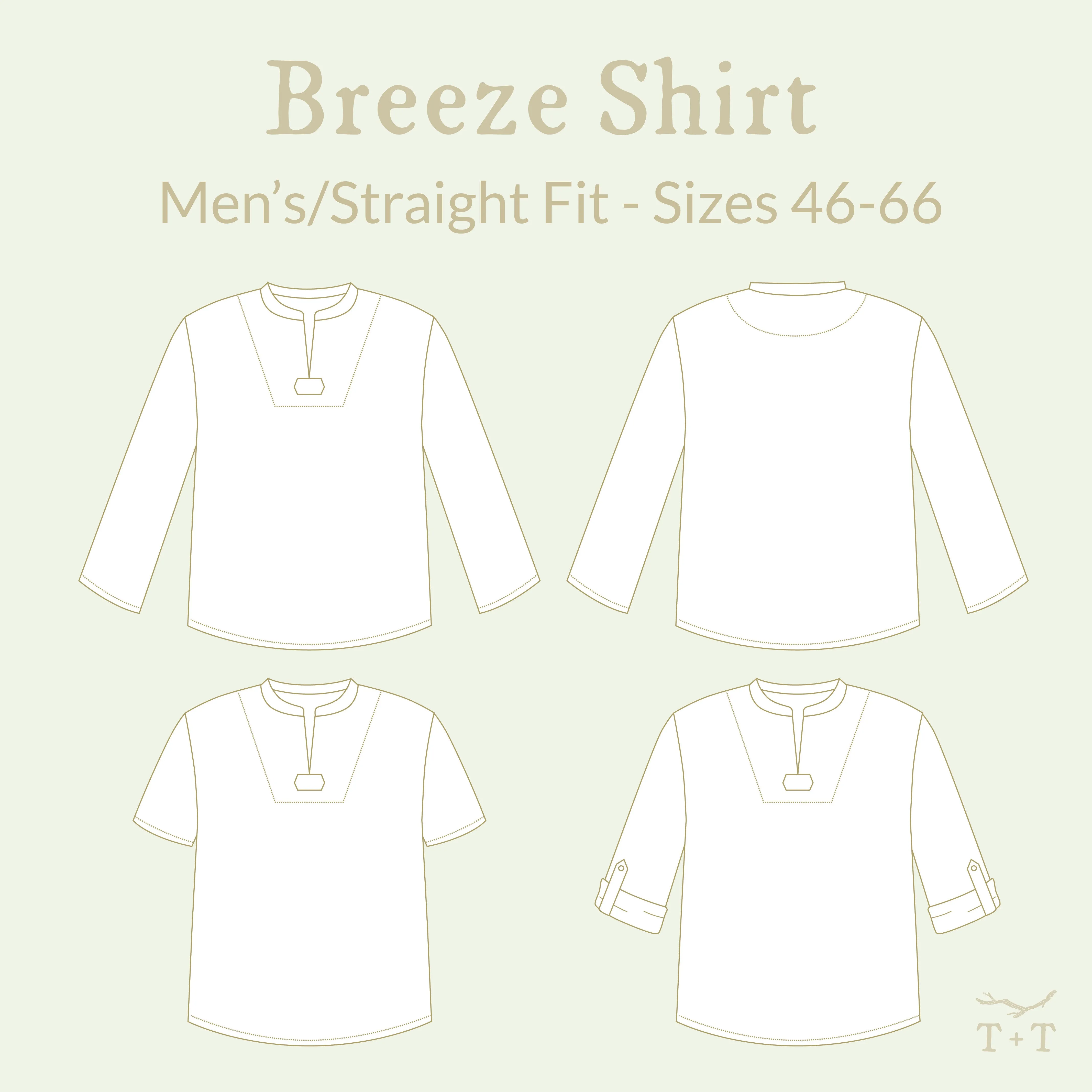 Breeze Shirt Sewing Pattern - Men's/Straight Fit
