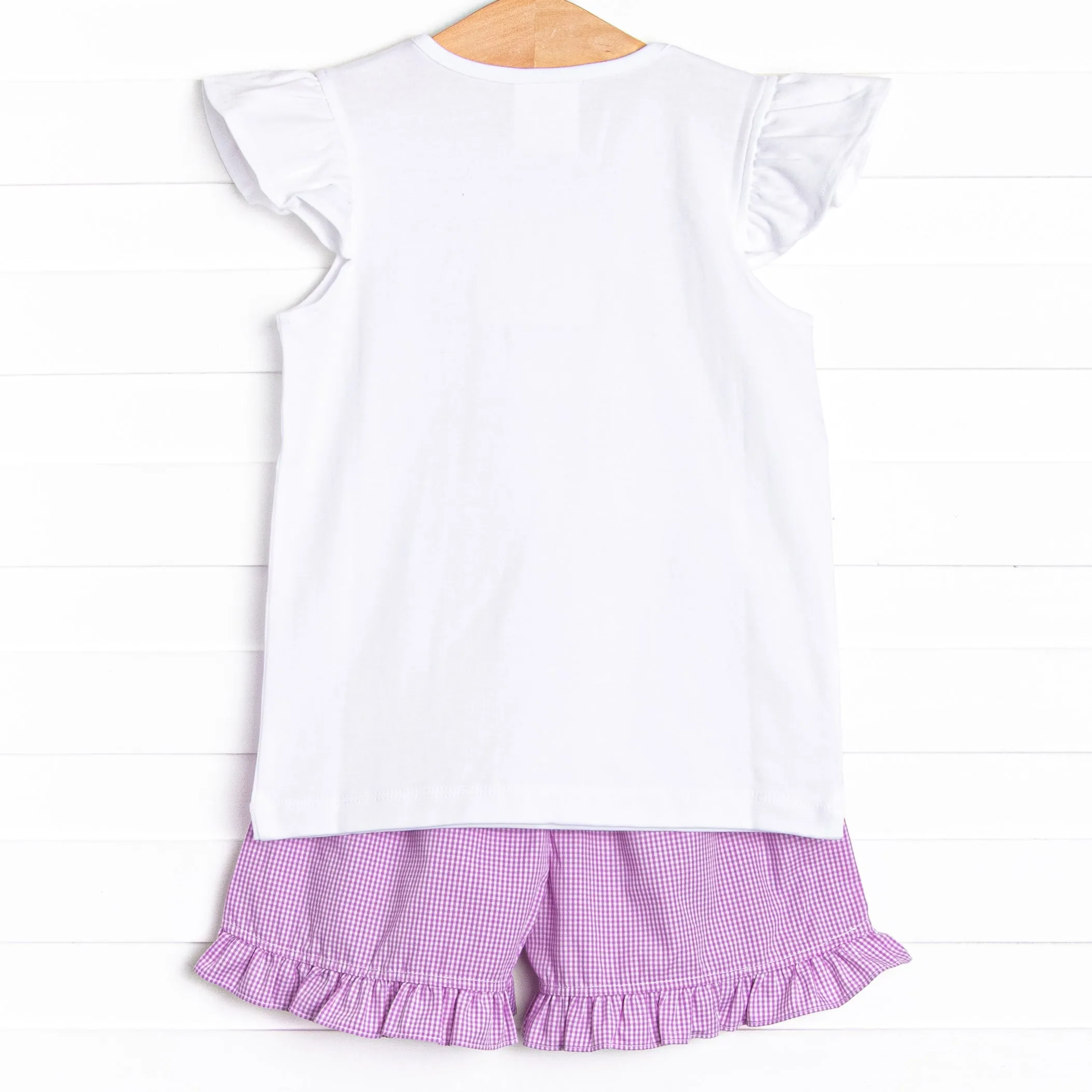 Butterfly Blossom Smocked Short Set, Purple