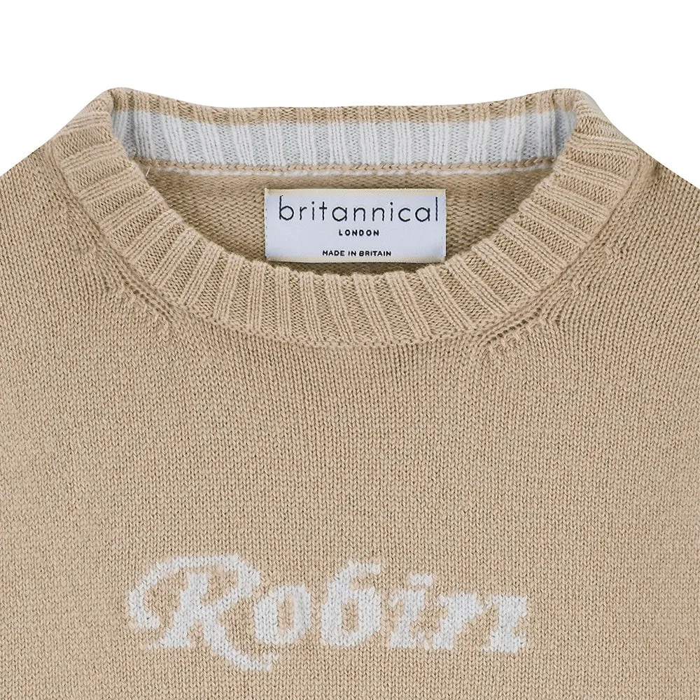 Camden Personalised Cashmere Baby Sweater - Camel