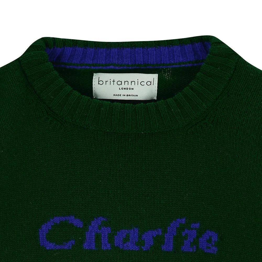 Camden Personalised Cashmere Sweater for Children - Forest Green