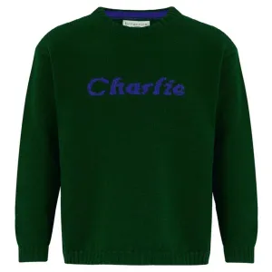 Camden Personalised Cashmere Sweater for Children - Forest Green