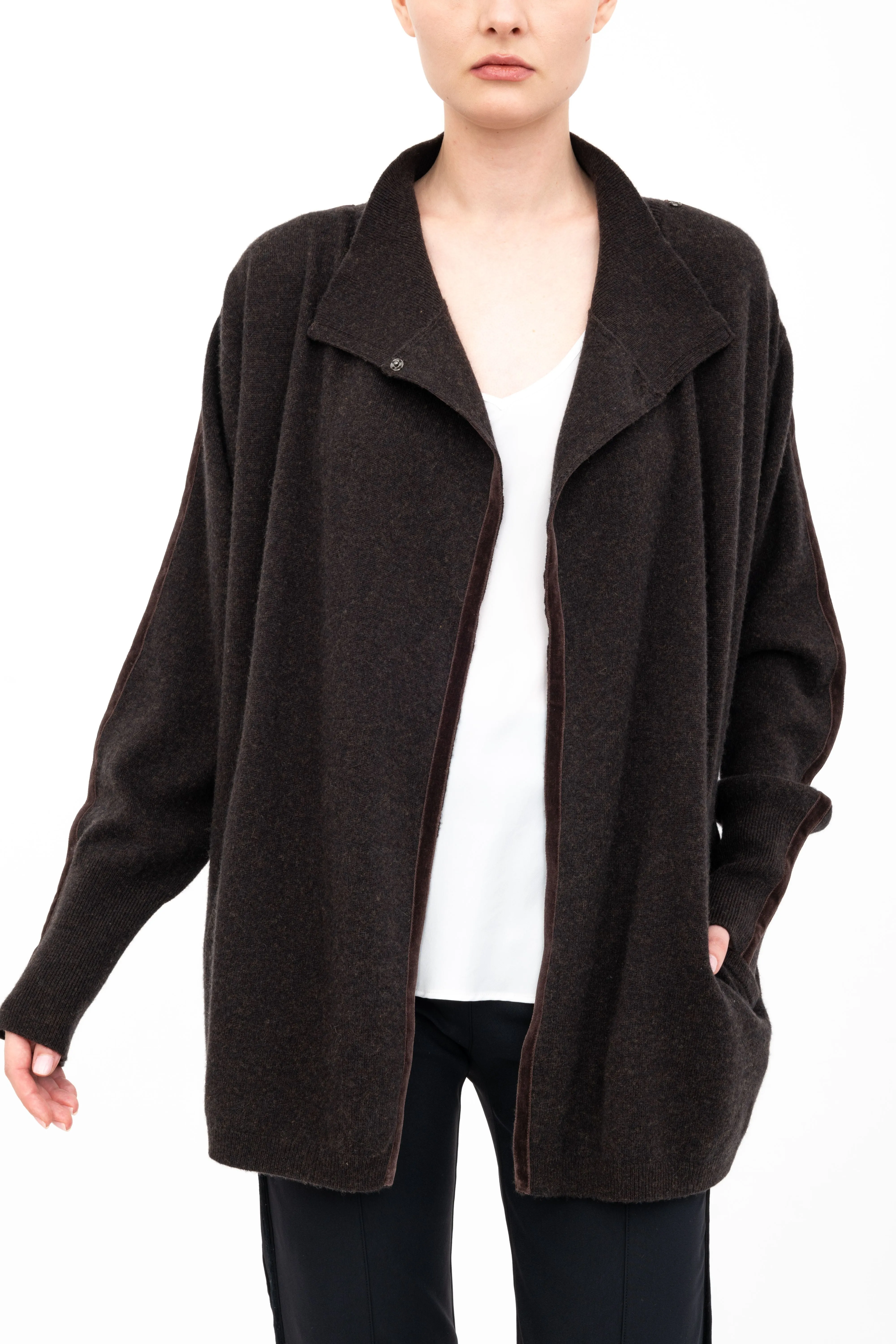 Cashmere Blend Double Breast Knit Cardigan - ACACIA