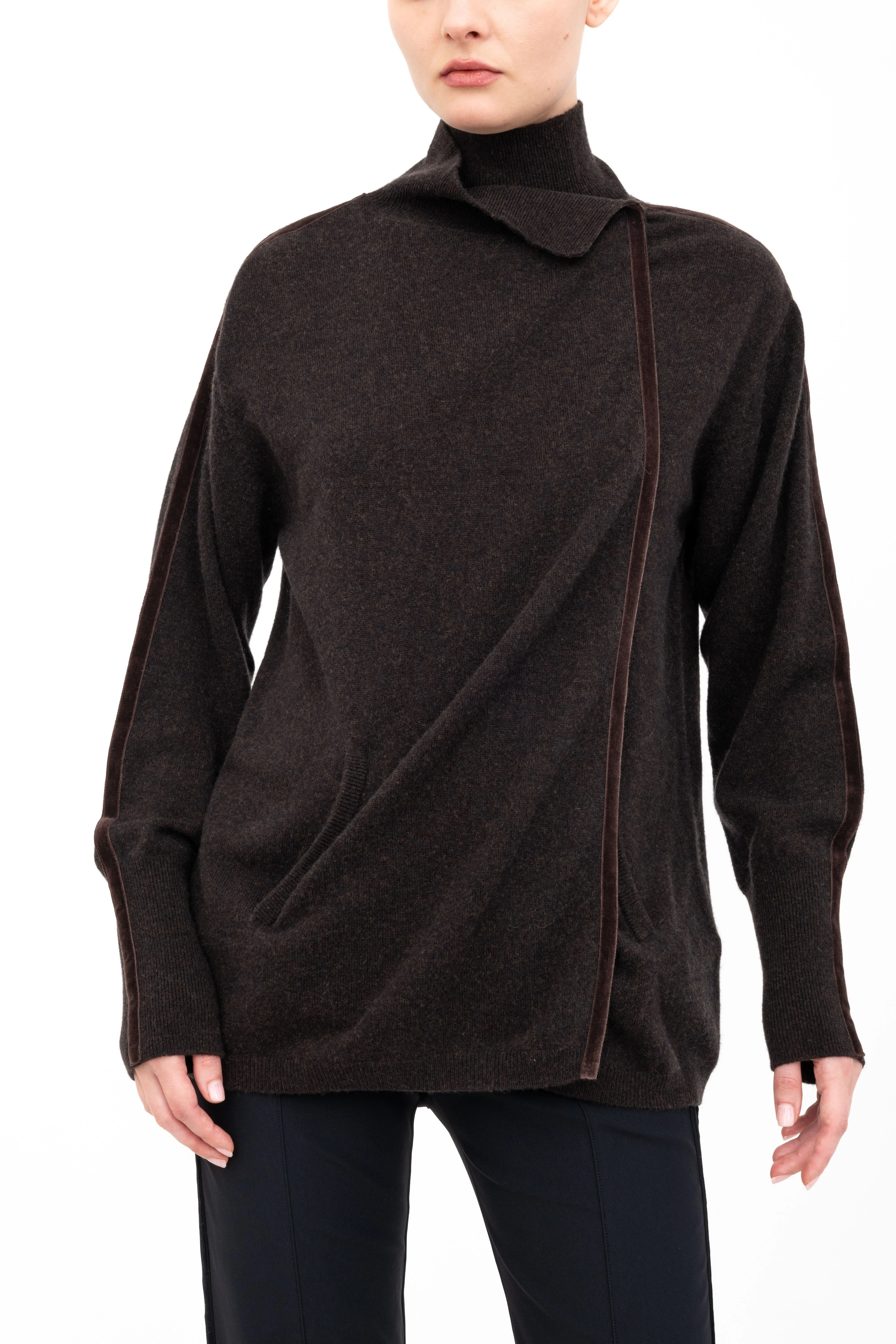 Cashmere Blend Double Breast Knit Cardigan - ACACIA
