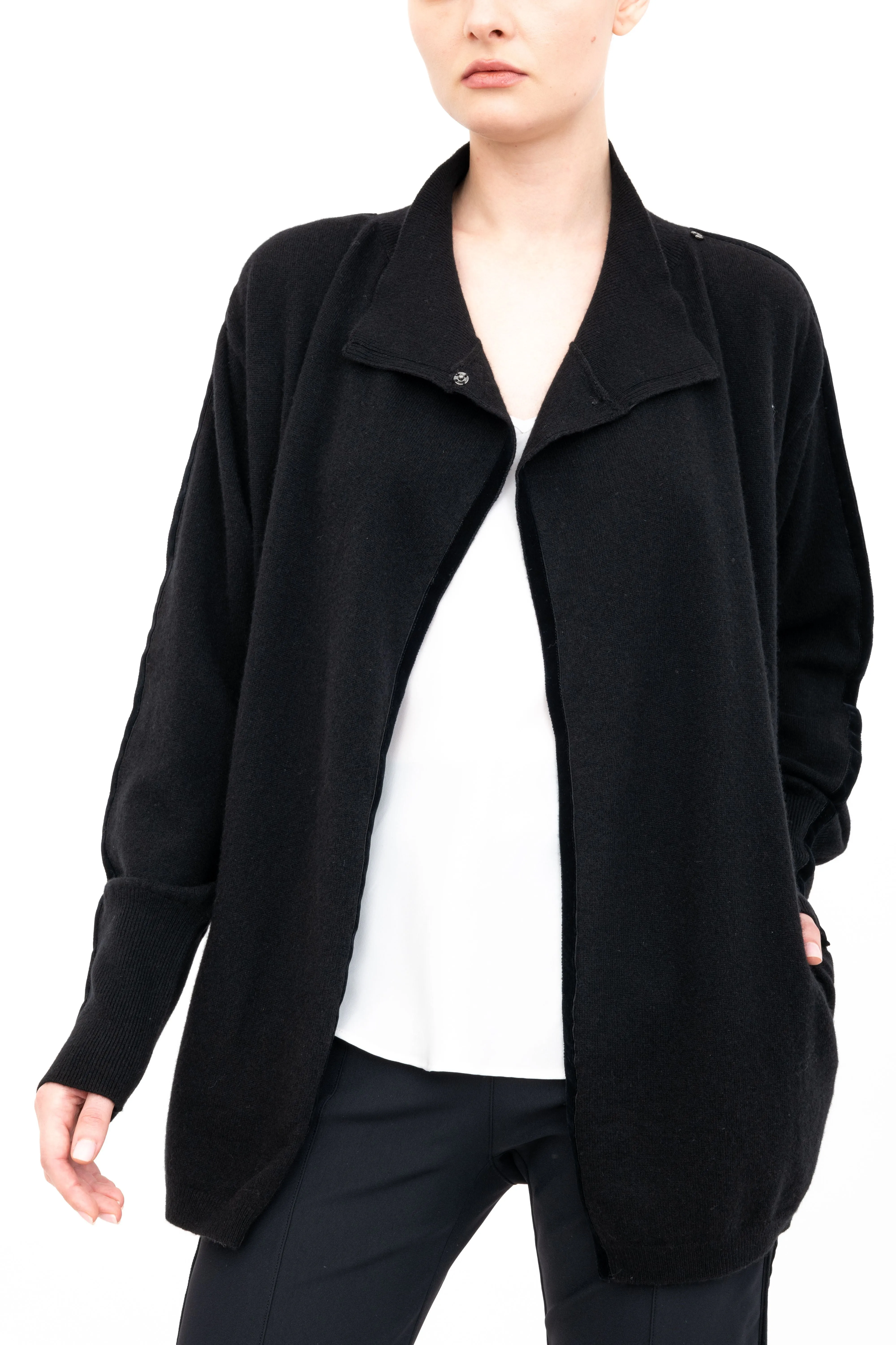 Cashmere Blend Double Breast Knit Cardigan - ACACIA
