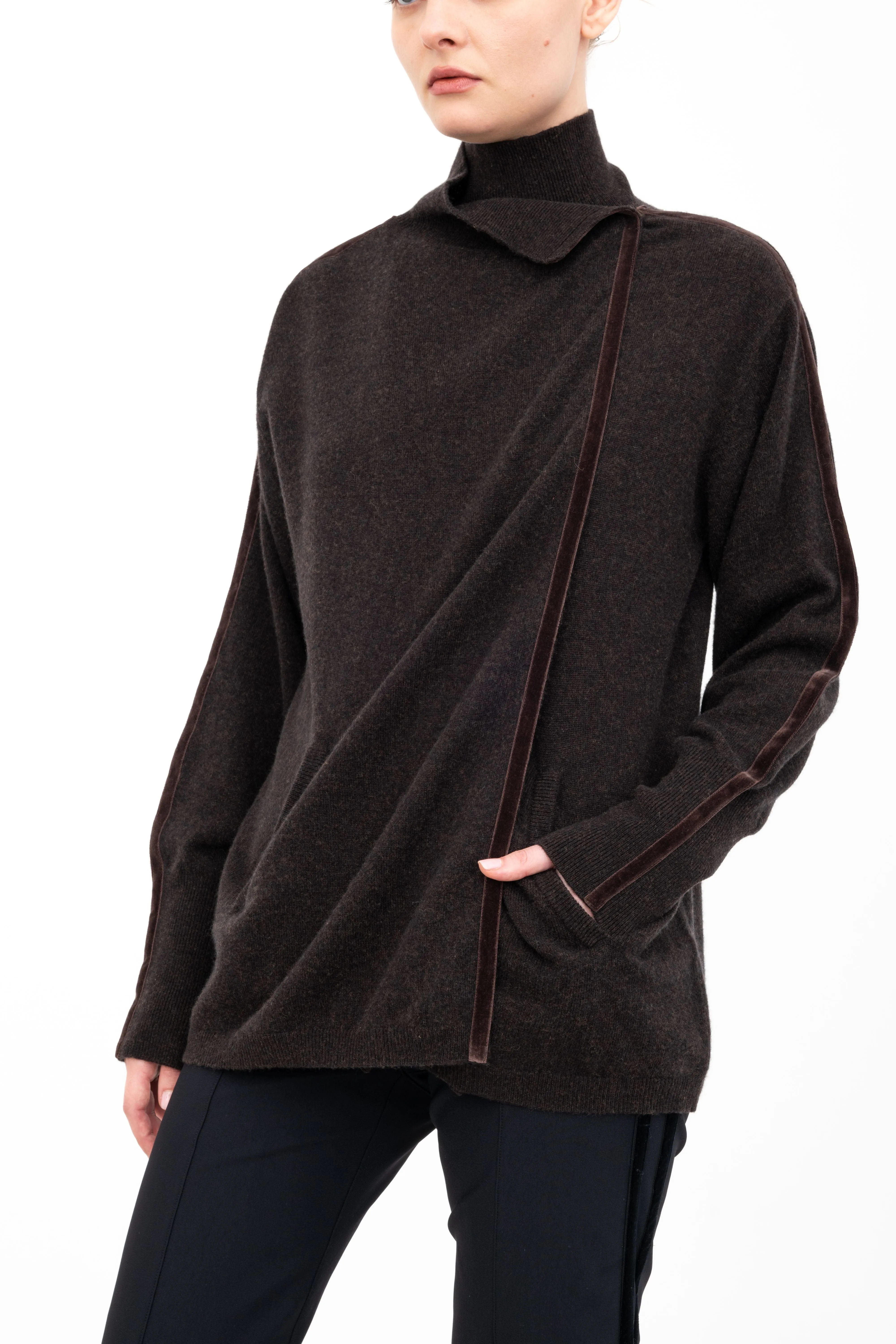 Cashmere Blend Double Breast Knit Cardigan - ACACIA