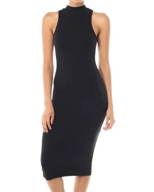 Casual Dress Dress Mock Neck Black